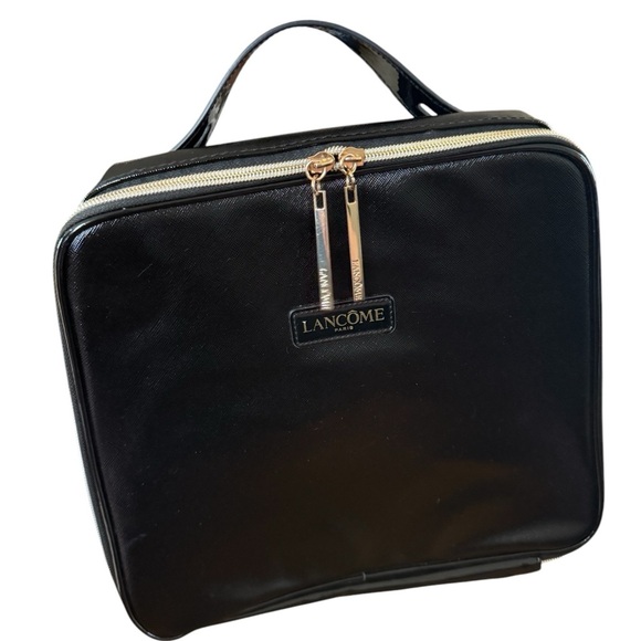 Lancome Black Cosmetic Bag with Gold Zipper and Textured Finish - Picture 4 of 9
